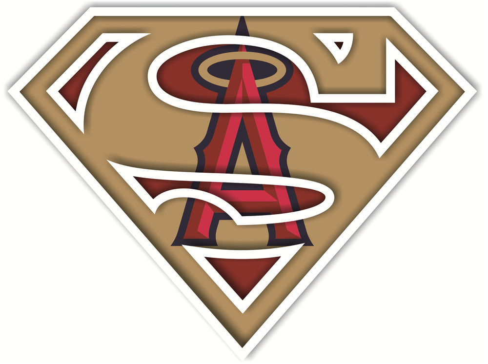 Los Angeles Angels of Anaheim superman logos iron on heat transfer